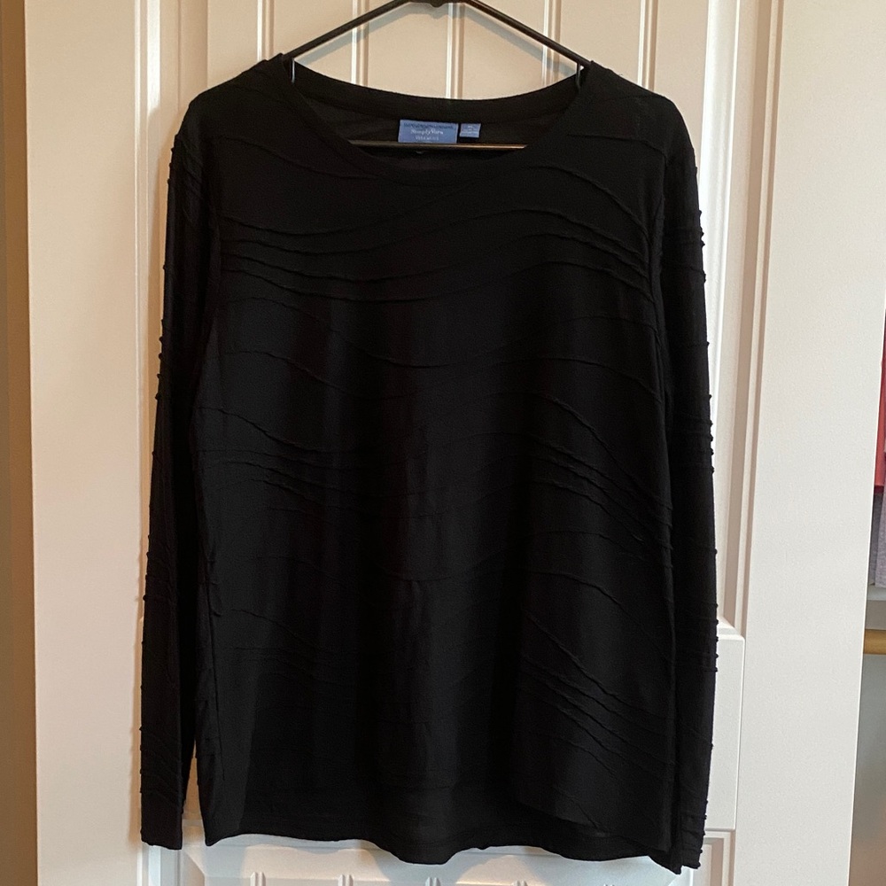 Simply Vera Vera Wang Black Textured Blouse